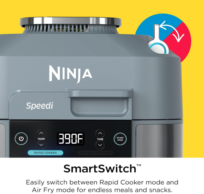 Ninja Speedi - Rapid Cooker Air Fryer 6-qt. Capacity 10-in-1 Functionality - Smart Switch